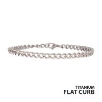4.35mm Titanium Flat Curb Chain Bracelet small