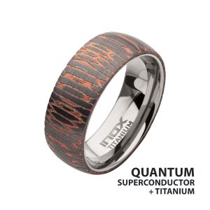 Etched Niobium SuperConductor Titanium Comfort Fit Ring thumb