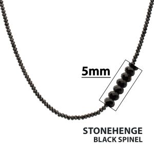 5mm Black Spinel Natural Bead Necklace small