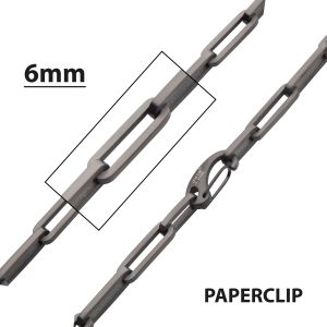 Gun Metal IP Steel Paperclip Link Chain Necklace small