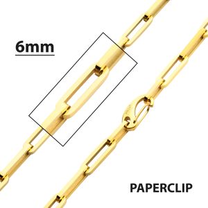Gold IP Steel Paperclip Link Chain Necklace small