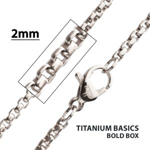 2mm Titanium Bold Box Chain Necklace TINKCHN1302